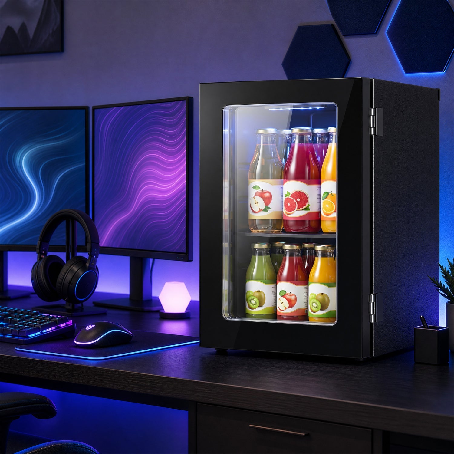 Beverage Refrigerator 0.6 Cu Ft 24 Can Countertop Mini Fridge