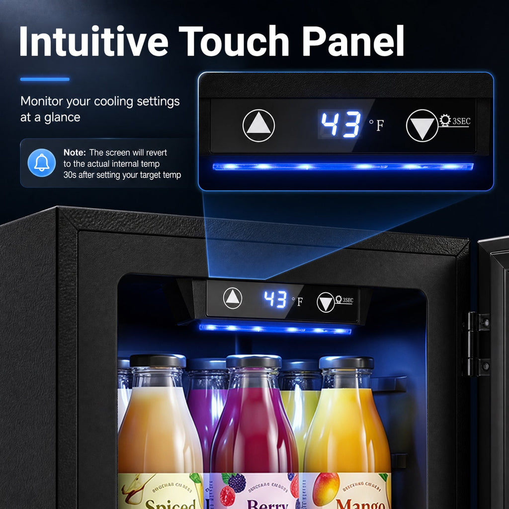 Beverage Refrigerator 0.6 Cu Ft 24 Can Countertop Mini Fridge