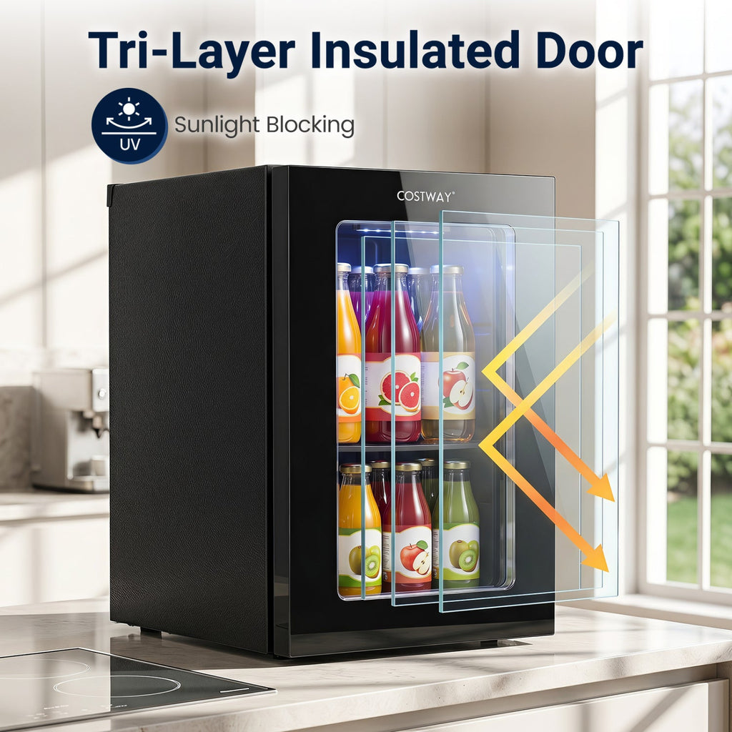 Beverage Refrigerator 0.6 Cu Ft 24 Can Countertop Mini Fridge