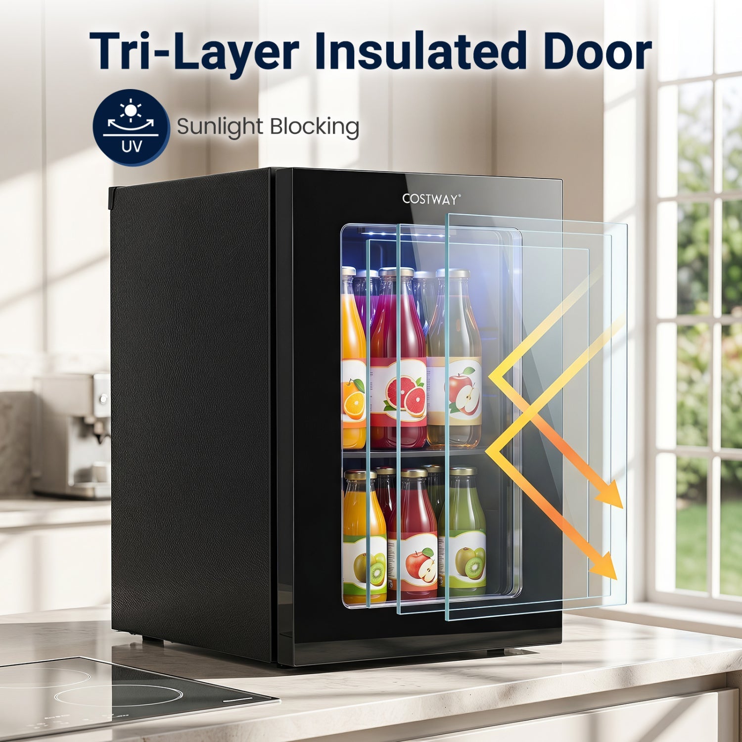 Beverage Refrigerator 0.6 Cu Ft 24 Can Countertop Mini Fridge