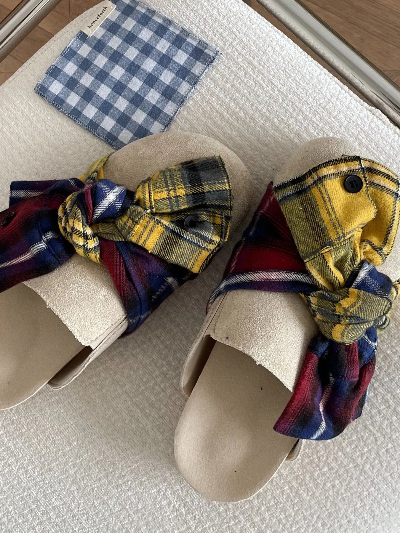 Bow-Knot Plaid Comfort Slip-Ons