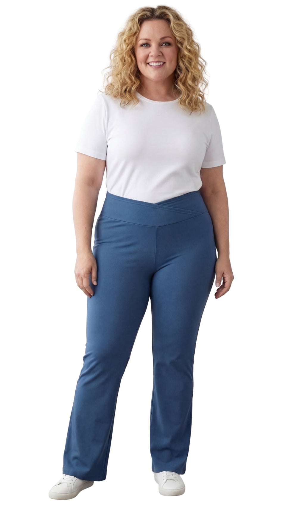 Women's Bootcut Flare Leggings — Pull-On Cotton Stretch with Crossover Waist