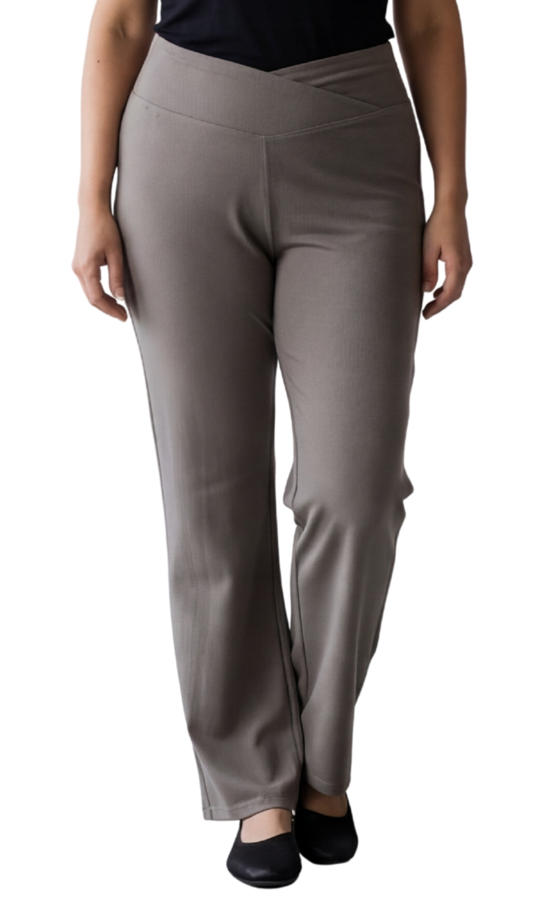 Women's Bootcut Flare Leggings — Pull-On Cotton Stretch with Crossover Waist
