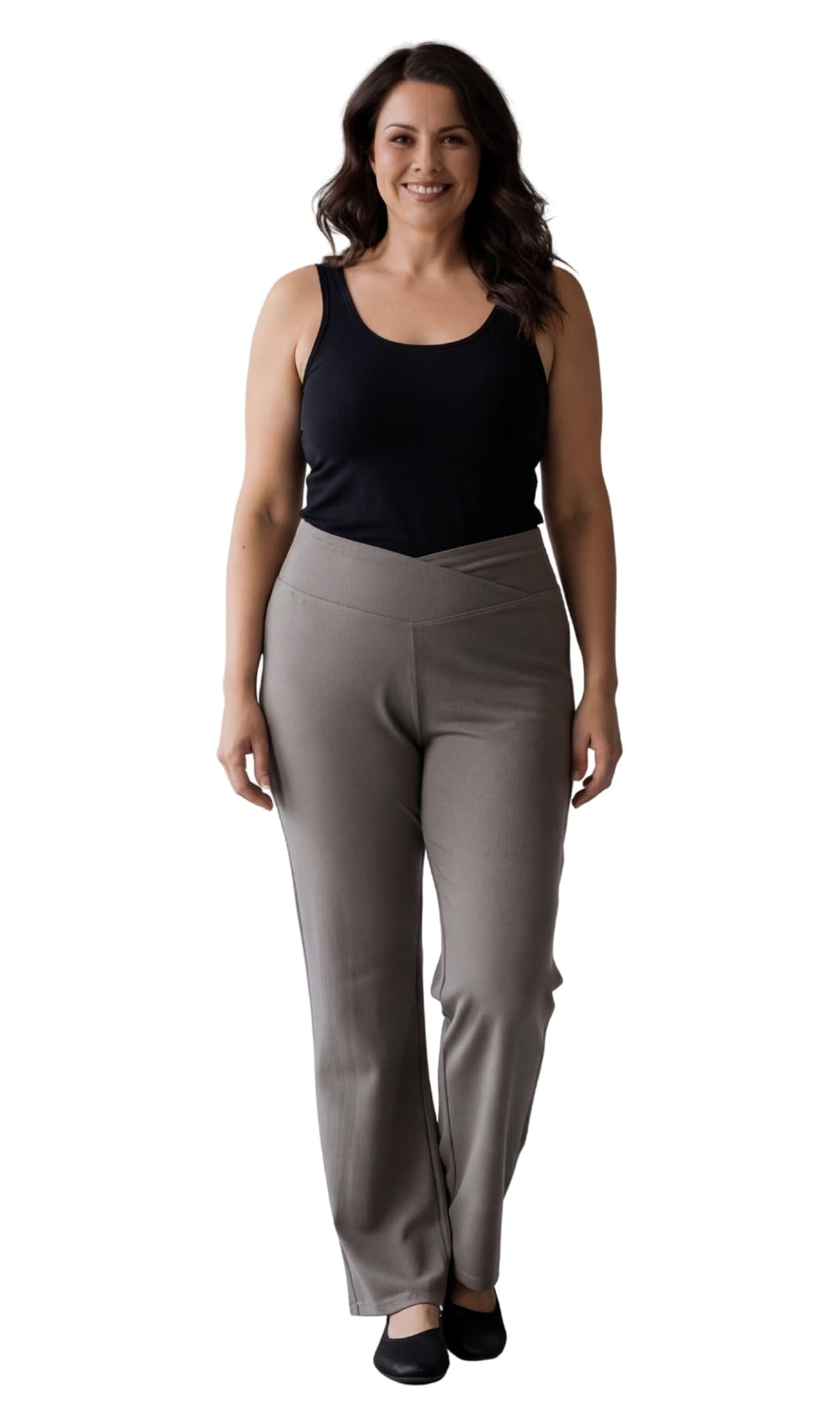 Women's Bootcut Flare Leggings — Pull-On Cotton Stretch with Crossover Waist