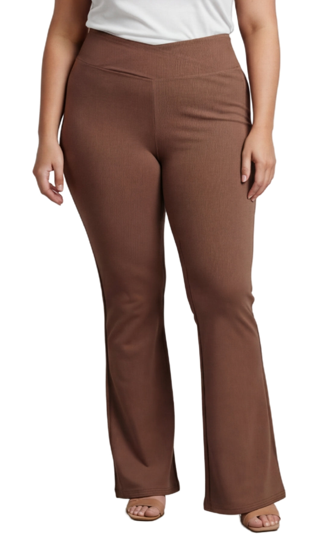 Women's Bootcut Flare Leggings — Pull-On Cotton Stretch with Crossover Waist