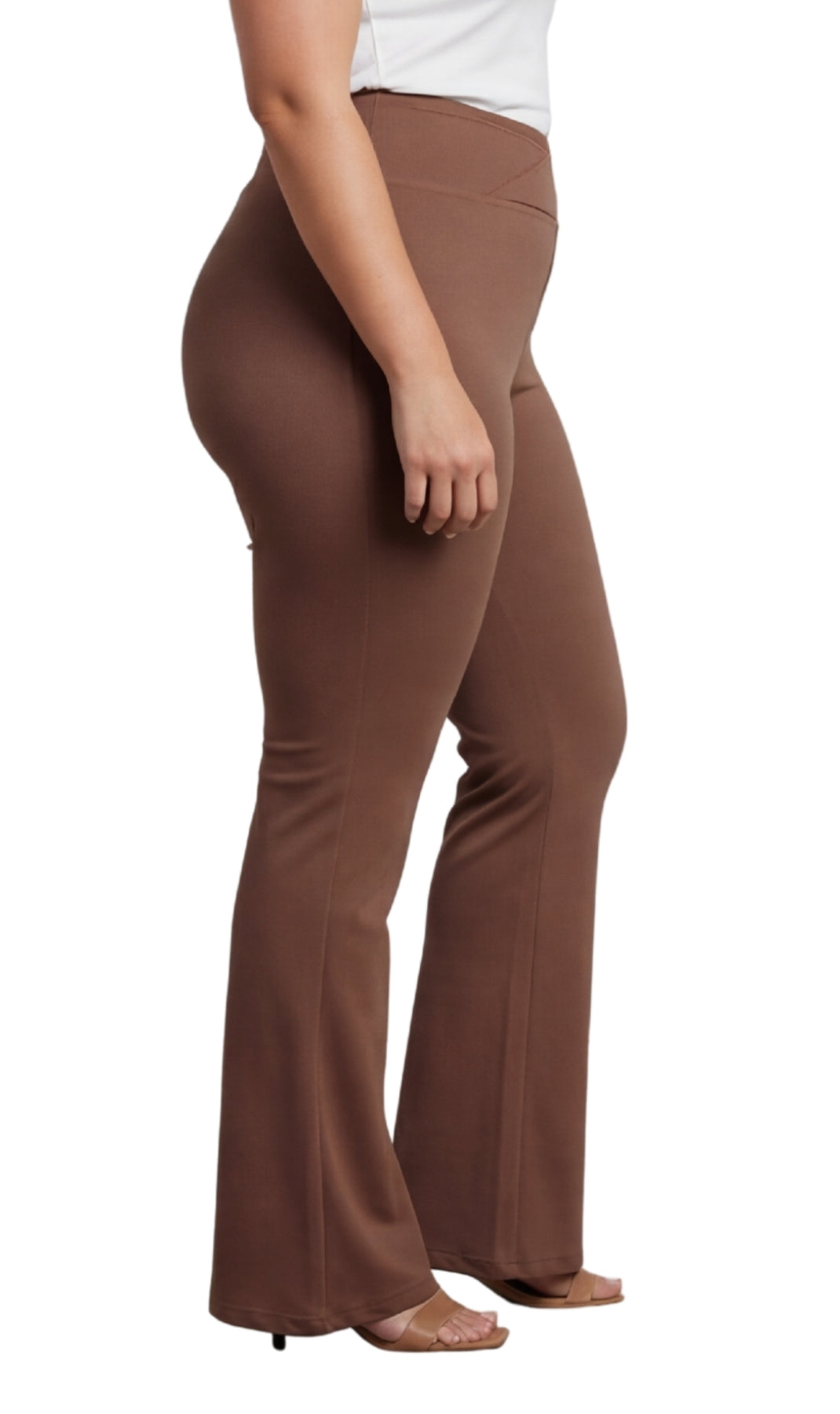 Women's Bootcut Flare Leggings — Pull-On Cotton Stretch with Crossover Waist