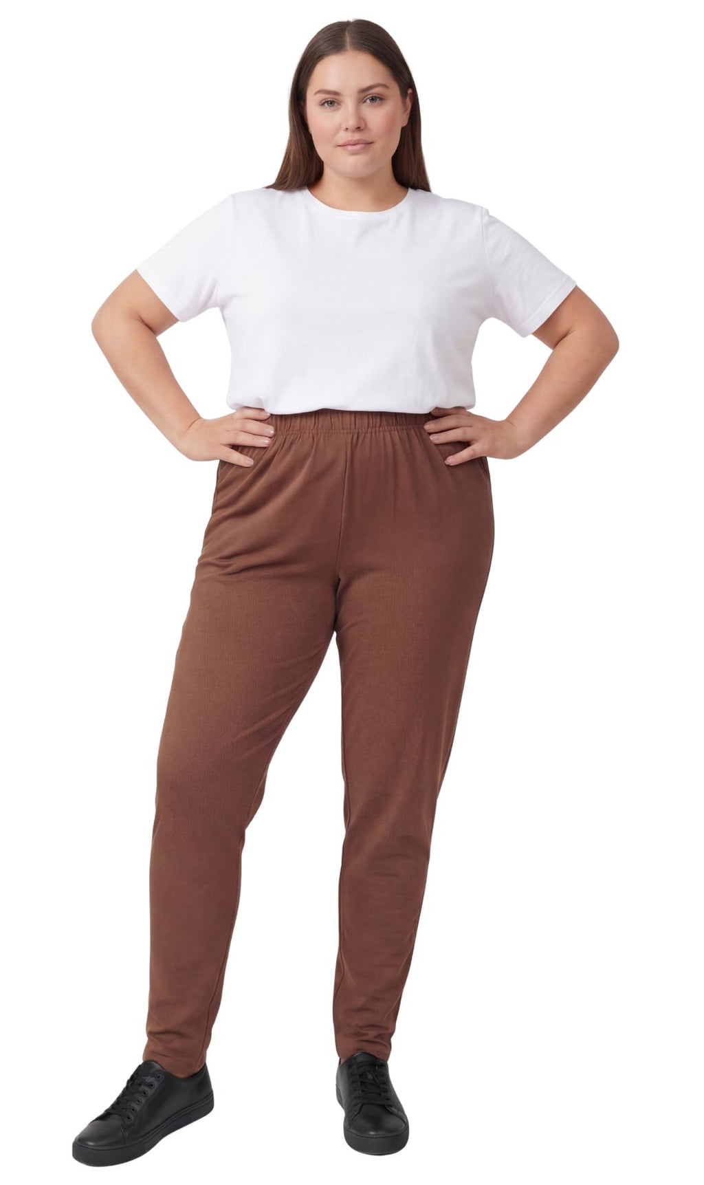 Women's High-Waisted Premium Cotton Stretch Leggings — Dressy Black