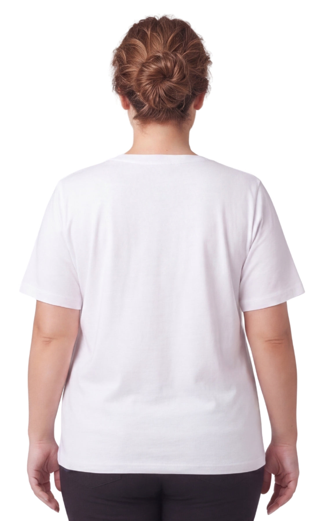 Women's Scalloped Neckline Embellished Short Sleeve Tee