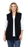 Women's Sleeveless Open Front Shawl Collar Vest — Soft Knit