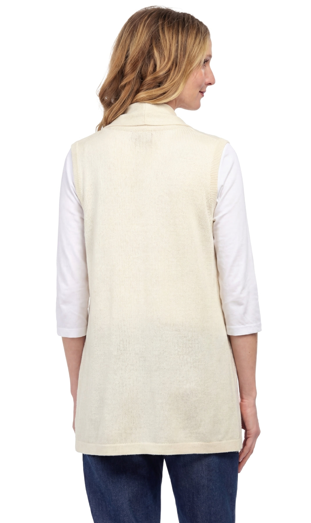 Women's Sleeveless Open Front Shawl Collar Vest — Soft Knit