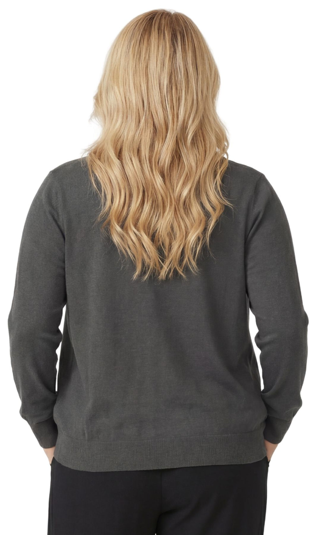 Women's Button Front Cardigan Crewneck Sweater with Pockets — Cotton Soft
