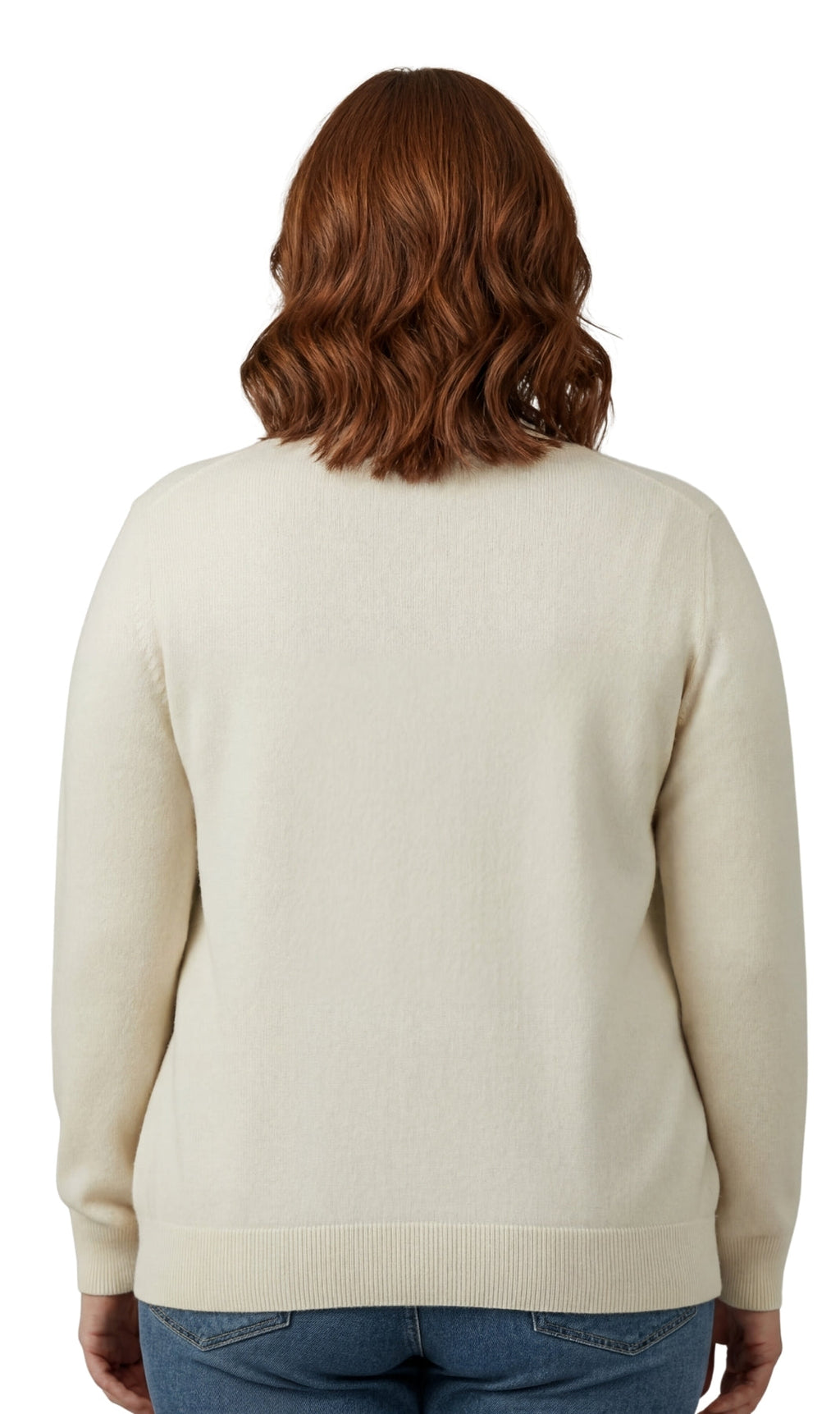 Women's Button Front Cardigan Crewneck Sweater with Pockets — Cotton Soft
