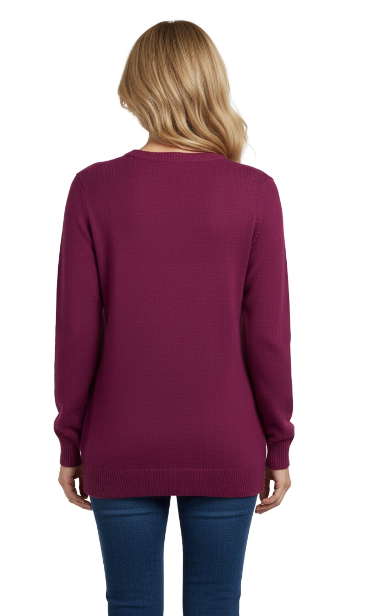 Women's Snowflake Color Block Holiday Crewneck Sweater — 100% Acrylic
