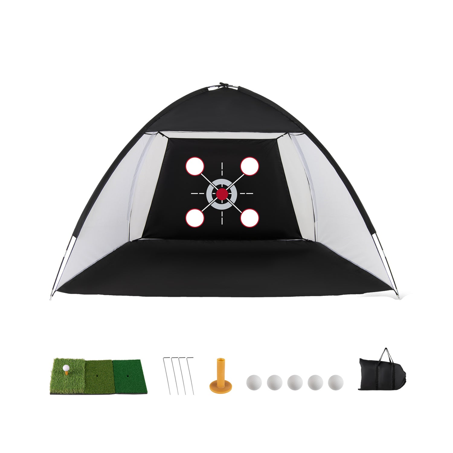Golf Practice Net 10.3x6.5ft with Foldable Tri-Turf Mat
