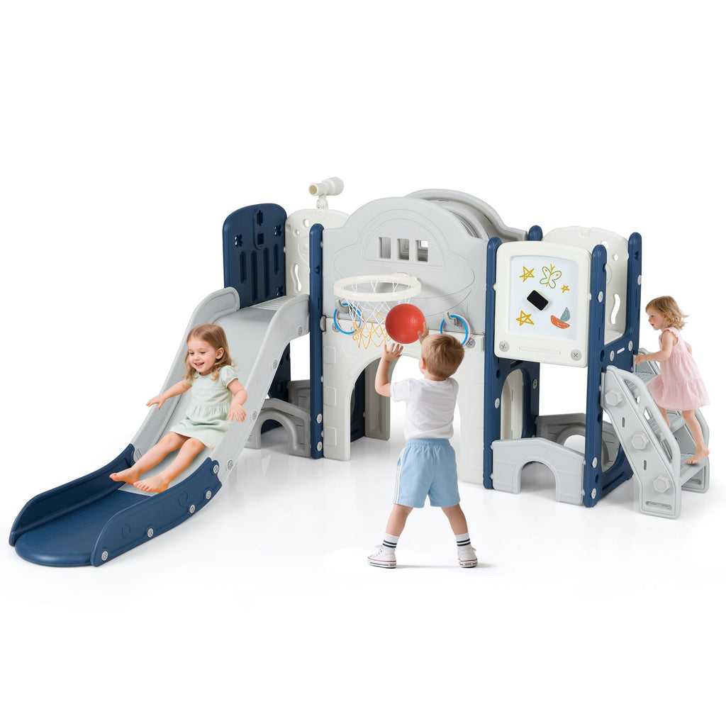 10 in 1 Toddler Slide Set Kids Slide and Climber Playset Indoor Playground
