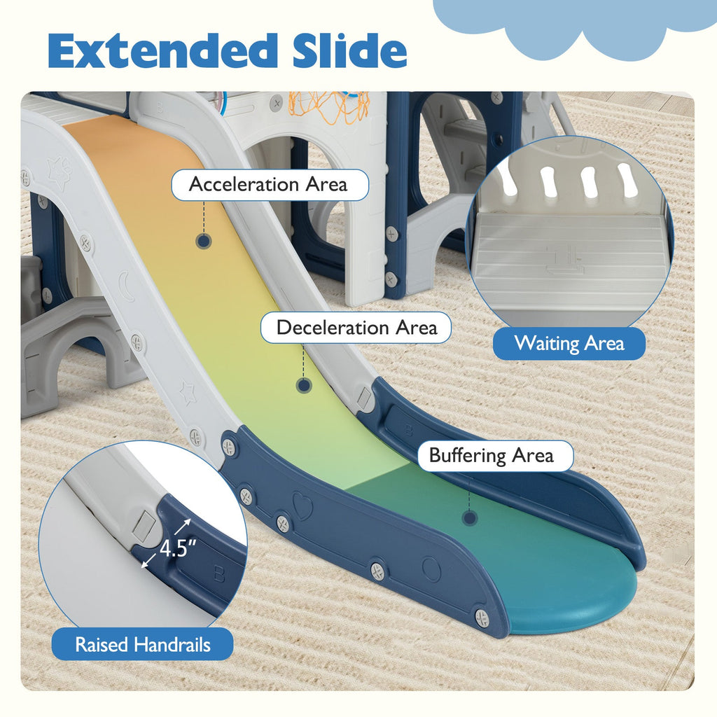 10 in 1 Toddler Slide Set Kids Slide and Climber Playset Indoor Playground