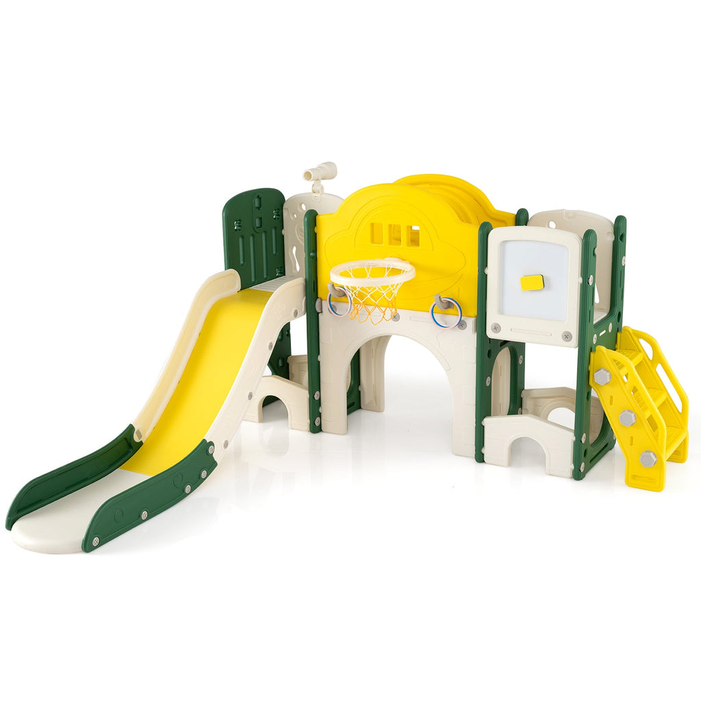 10 in 1 Toddler Slide Set Kids Slide and Climber Playset Indoor Playground