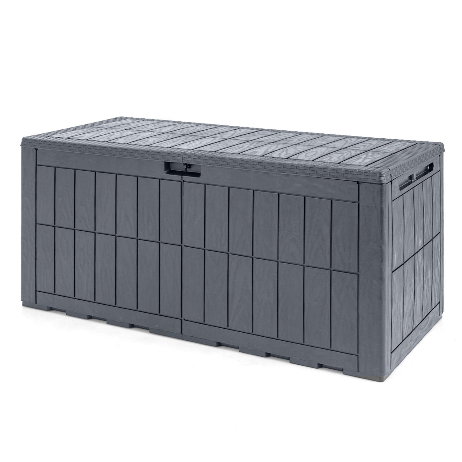 120 Gal Outdoor Deck Box with Lid and Handles for Garden Tools