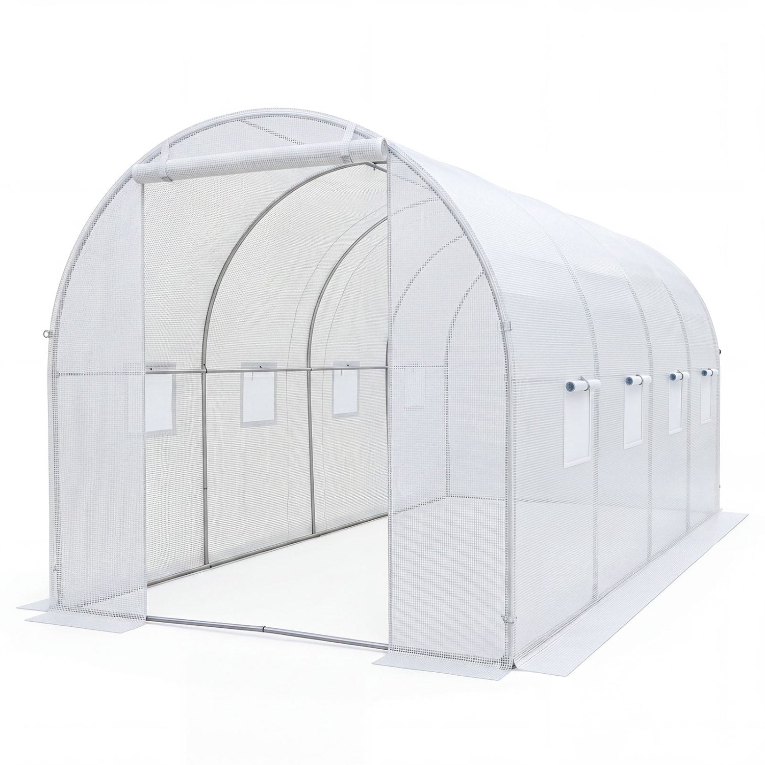 Walk-in Tunnel Greenhouse 15 x 7 x 7 ft with PE Cover