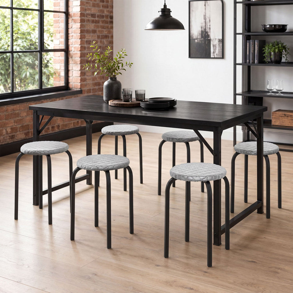 18-Inch Stackable Bar Stools with Washable Covers, Set of 6