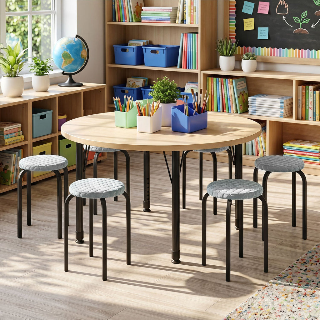 18-Inch Stackable Bar Stools with Washable Covers, Set of 6