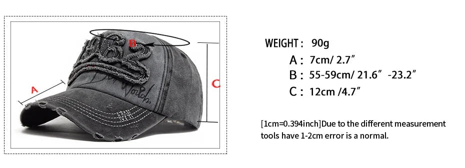 1962 Embroidery Vintage Washed Cotton Baseball Cap | Unisex Adjustable Snapback Hat