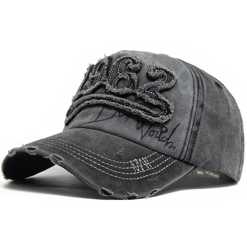 1962 Embroidery Vintage Washed Cotton Baseball Cap | Unisex Adjustable Snapback Hat