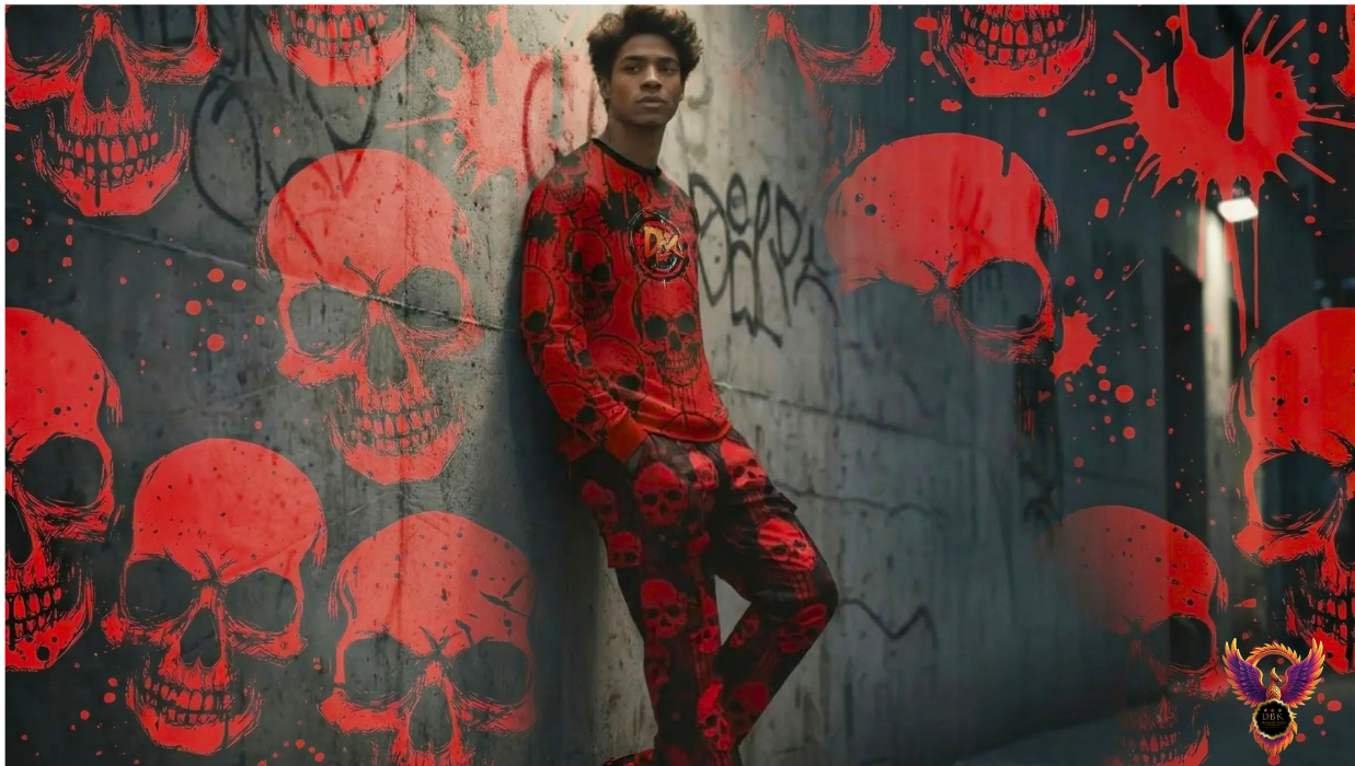 BAD TO THE BONE TRENDY GRAFFITI SKULLS JEANS Designs By Kiekie