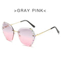 Vintage Oversized Rimless Sunglasses | Lightweight UV Protection Eyewear