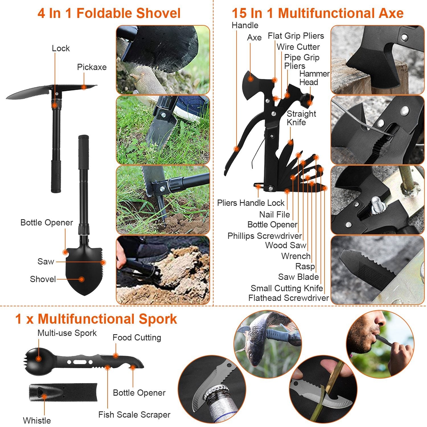 121Pcs Survival Kit for Outdoor Adventure and Emergency Gear