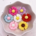 20pcs Resin Daisy Flower Flatback Cabochons | 20mm Pastoral Style DIY Craft Embellishments