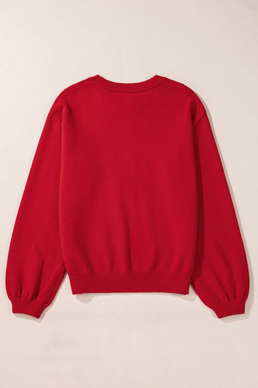 Christmas Merry Pearl Beaded Sweater