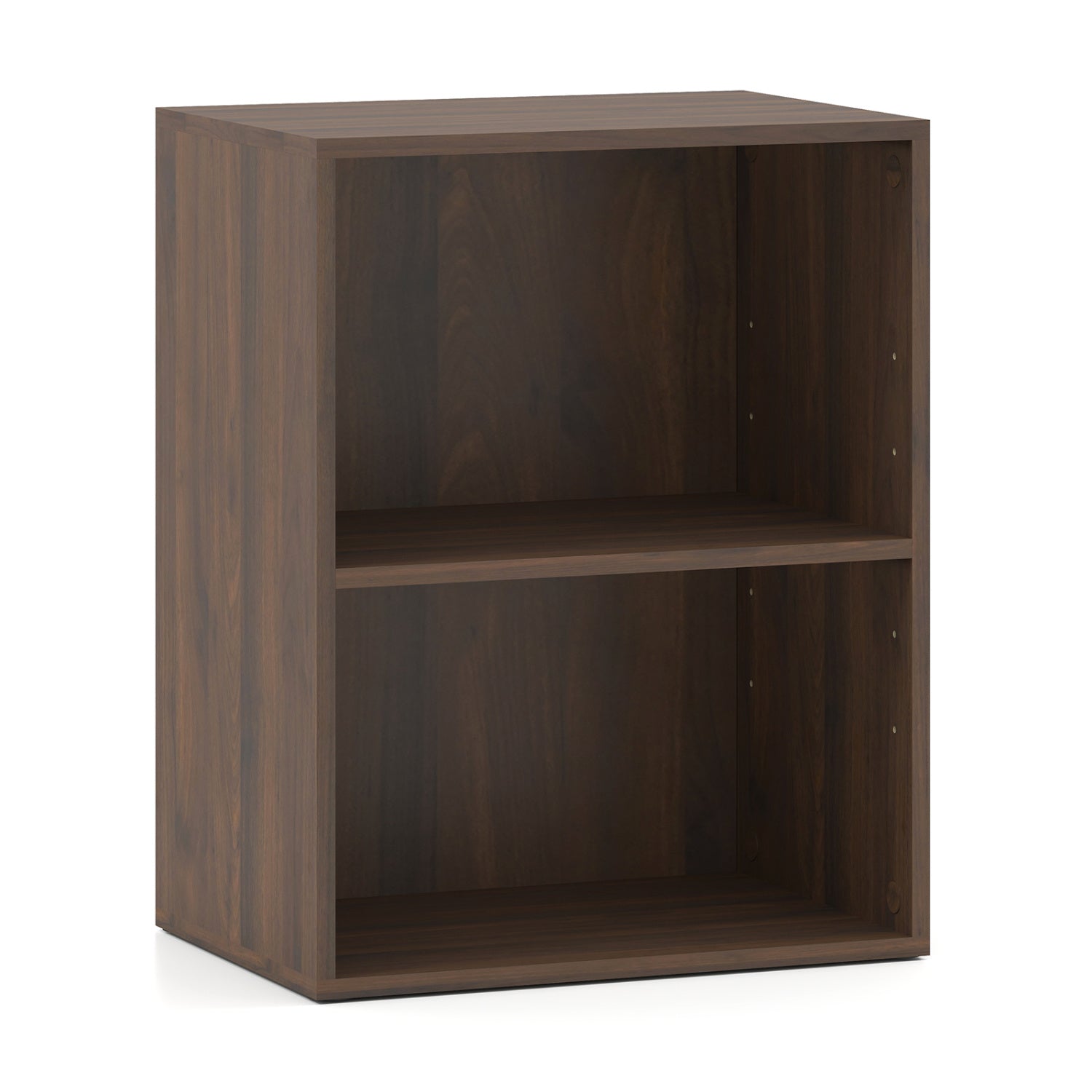 2-Cube Bookshelf with Adjustable Shelf - Dark Walnut