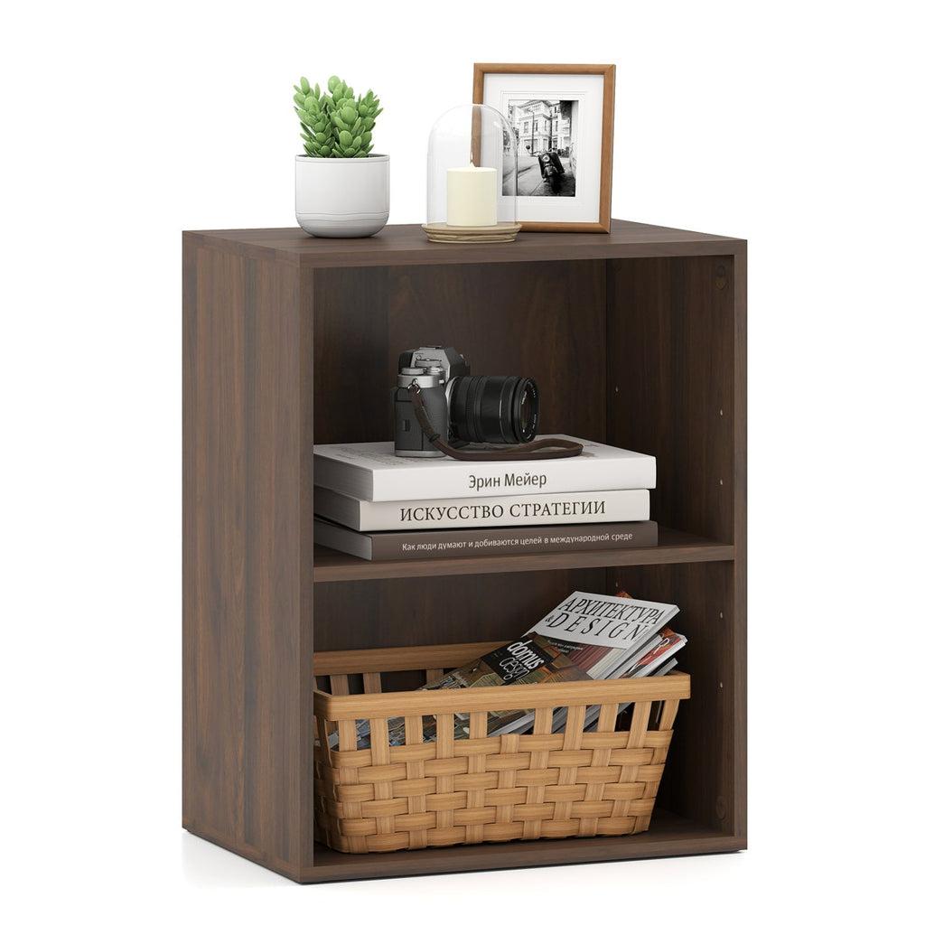 2-Cube Bookshelf with Adjustable Shelf - Dark Walnut