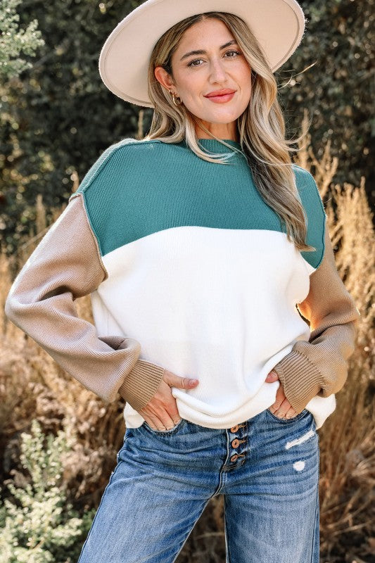 Anava Ribbed Knit Baggy Sweater