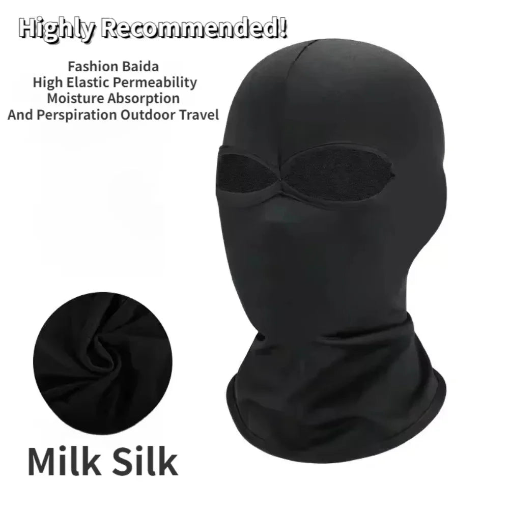 2pcs Black Cosplay Full Mask | Breathable Thin Hood for Halloween and Party Costumes