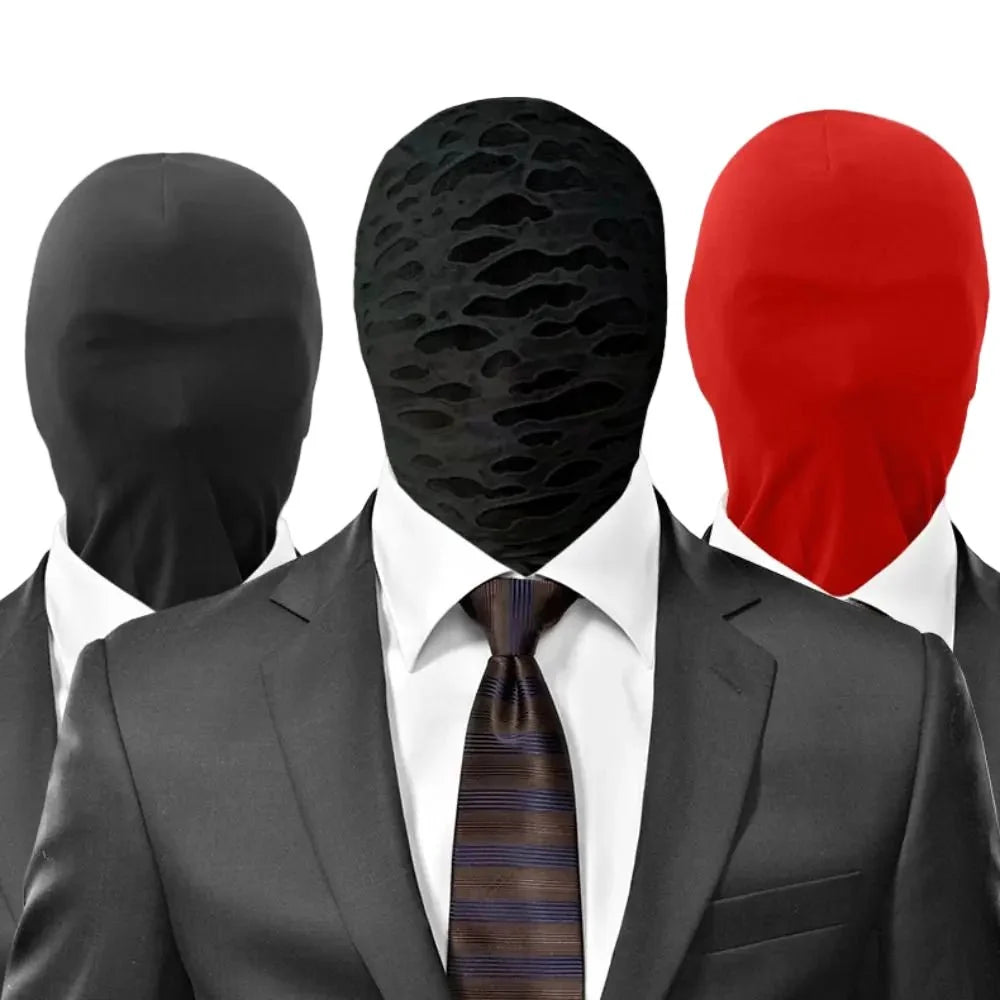 2pcs Black Cosplay Full Mask | Breathable Thin Hood for Halloween and Party Costumes