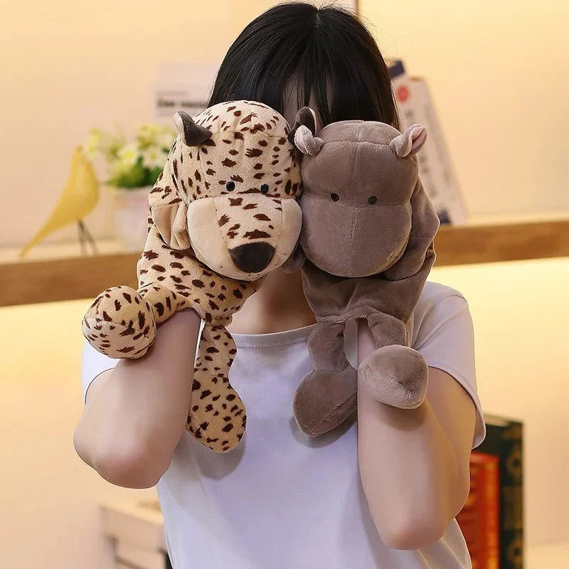 35cm Cartoon Animal Hand Puppet | Lion, Elephant, Pig Plush Toy for Interactive Play
