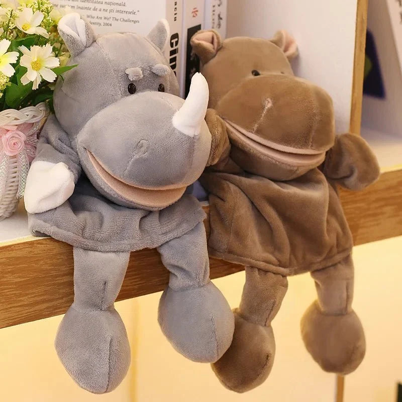 35cm Cartoon Animal Hand Puppet | Lion, Elephant, Pig Plush Toy for Interactive Play