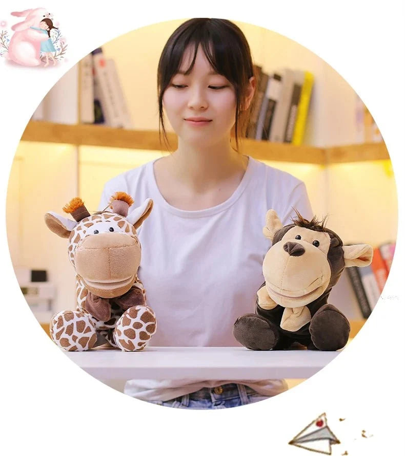 35cm Cartoon Animal Hand Puppet | Lion, Elephant, Pig Plush Toy for Interactive Play