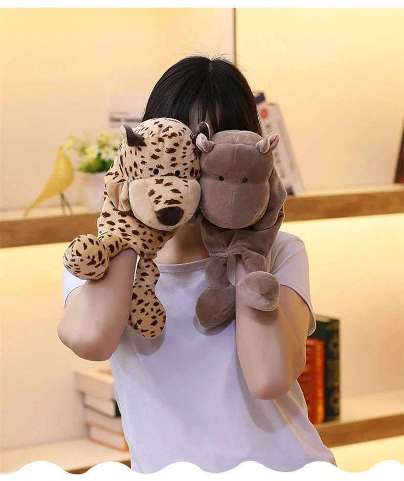 35cm Cartoon Animal Hand Puppet | Lion, Elephant, Pig Plush Toy for Interactive Play