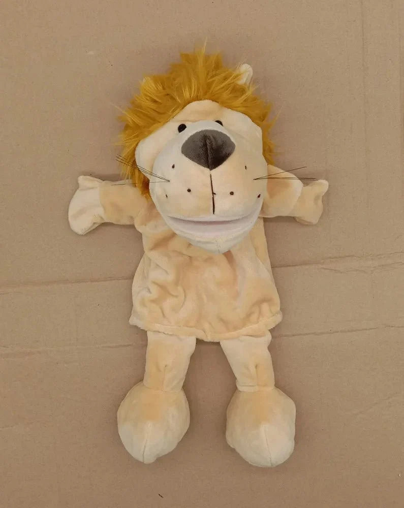 35cm Cartoon Animal Hand Puppet | Lion, Elephant, Pig Plush Toy for Interactive Play