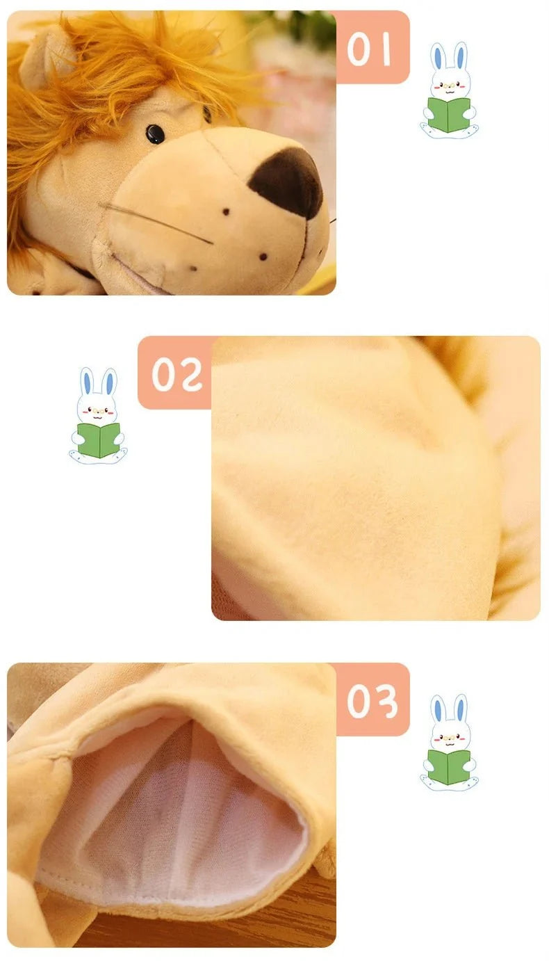 35cm Cartoon Animal Hand Puppet | Lion, Elephant, Pig Plush Toy for Interactive Play
