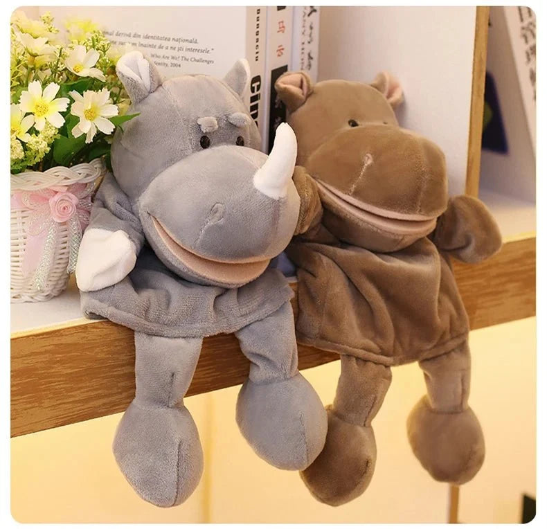 35cm Cartoon Animal Hand Puppet | Lion, Elephant, Pig Plush Toy for Interactive Play