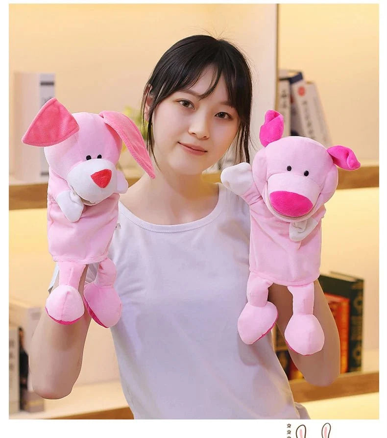 35cm Cartoon Animal Hand Puppet | Lion, Elephant, Pig Plush Toy for Interactive Play