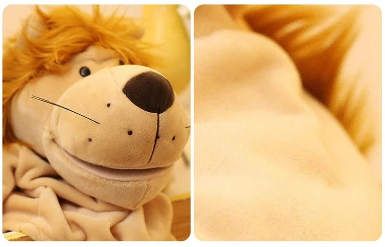 35cm Cartoon Animal Hand Puppet | Lion, Elephant, Pig Plush Toy for Interactive Play