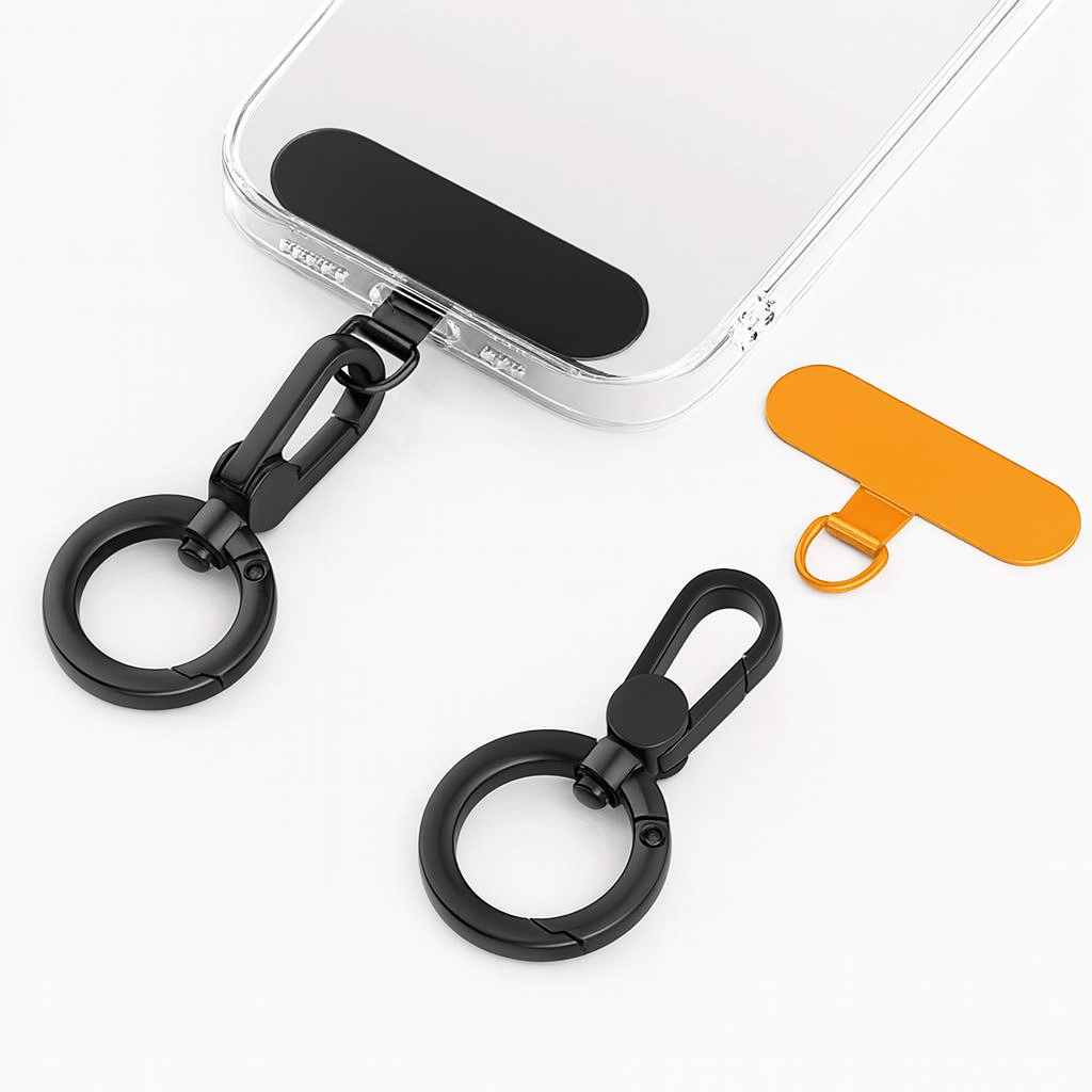 360° Rotating Zinc Alloy Phone Ring Holder Hook | Universal Anti-Entanglement Lanyard Attachment