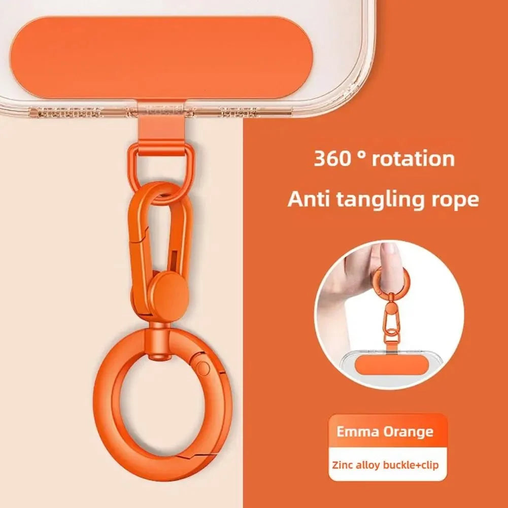 360° Rotating Zinc Alloy Phone Ring Holder Hook | Universal Anti-Entanglement Lanyard Attachment
