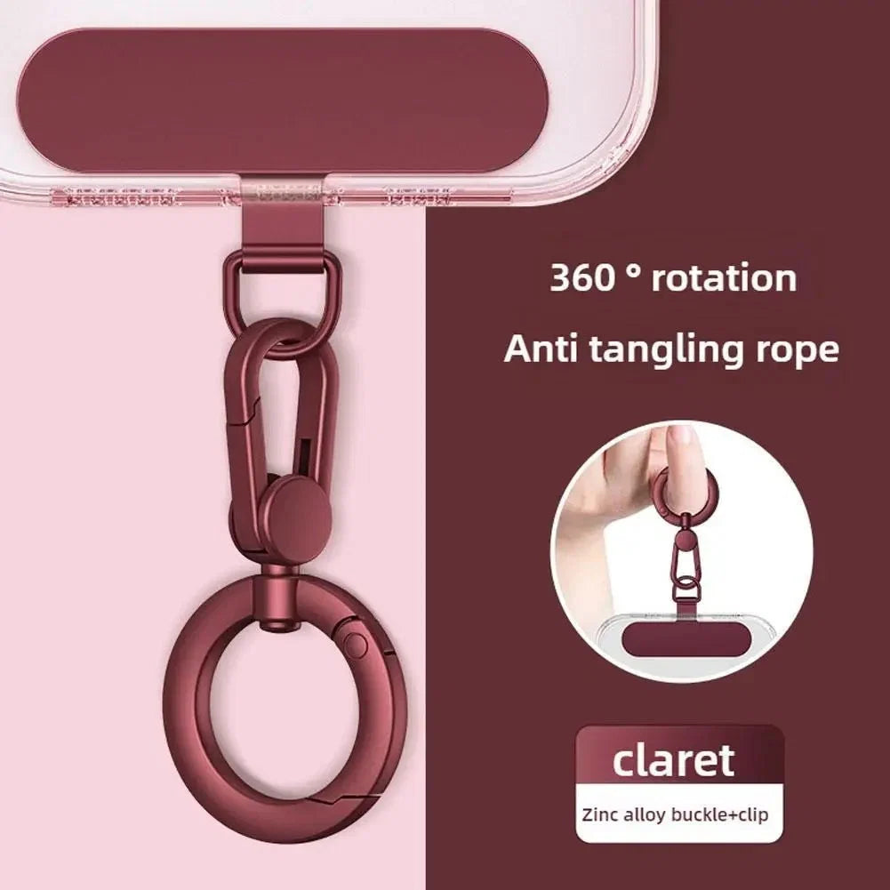 360° Rotating Zinc Alloy Phone Ring Holder Hook | Universal Anti-Entanglement Lanyard Attachment