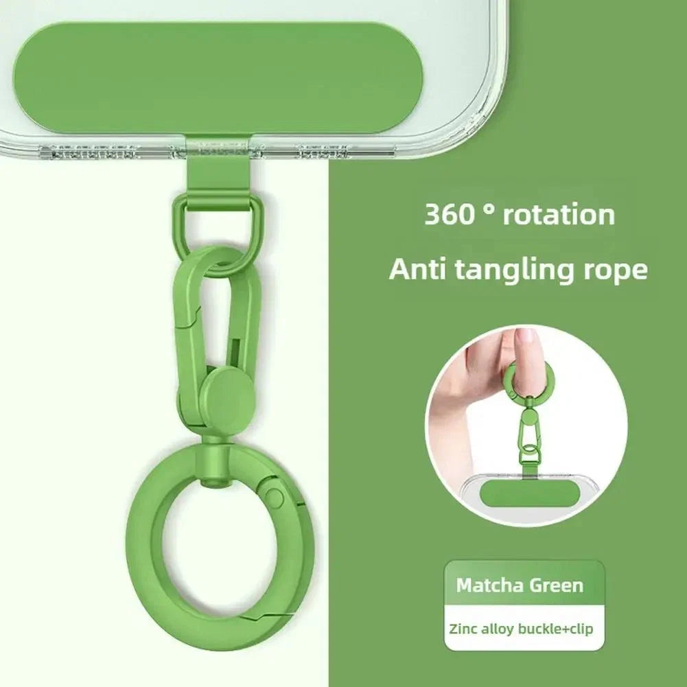 360° Rotating Zinc Alloy Phone Ring Holder Hook | Universal Anti-Entanglement Lanyard Attachment